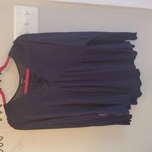 Torrid navy boho style blouse plus size 2